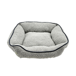 Hondenmand Teddy met Bies Grijs 50 x 40 cm