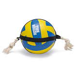 Beeztees Action Volleybal met Touw Blauw/Geel