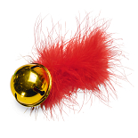 Beeztees Kattenspeelgoed Kerstbel met Veer Rood