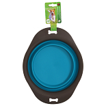 Voer- en Drinkbak Opvouwbaar Grijs/Blauw