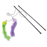 Beeztees Kattenhengel Bal met Veer Assorti