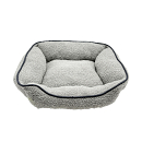 Hondenmand Teddy met Bies Grijs<br> 50 x 40 cm