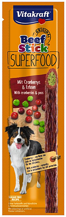Vitakraft Beef Stick Superfood Erwt/Cranberry 25 gr