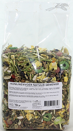 Konijnenvoer Natuur Gemengd 750 gr
