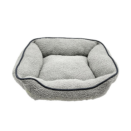 Hondenmand Teddy met Bies Grijs<br> 50 x 40 cm