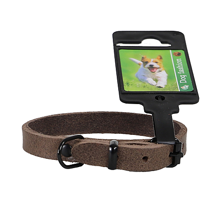 Halsband Comfortleder Donkerbruin