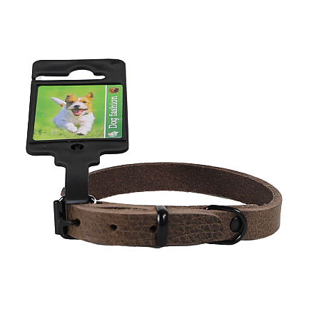 Halsband Comfortleder Donkerbruin