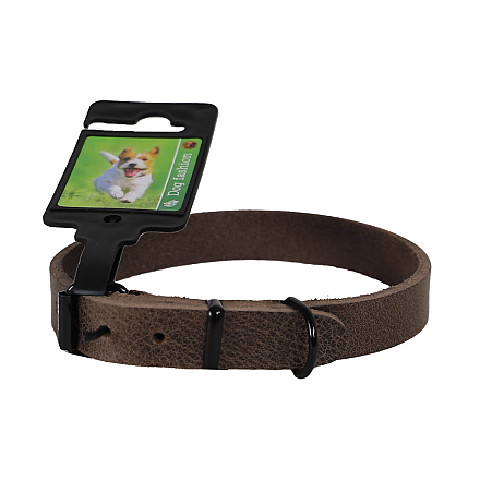 Halsband Comfortleder Donkerbruin