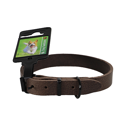 Halsband Comfortleder Donkerbruin