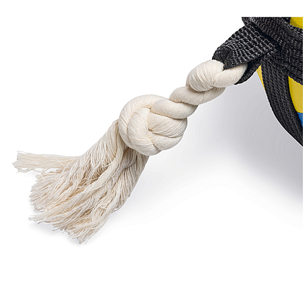 Beeztees Action Volleybal met Touw Blauw/Geel