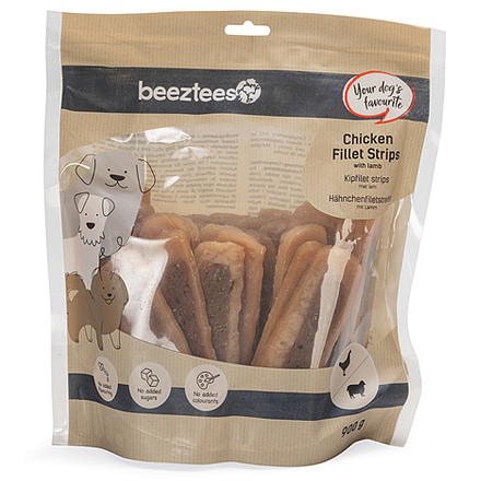 Beeztees Kipfilet Strips met Lam 900 gr