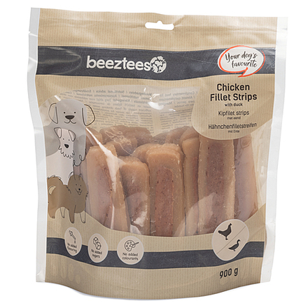 Beeztees Kipfilet Strips met Eend 900 gr
