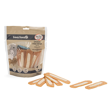 Beeztees Kipfilet Strips met Vis 400 gr