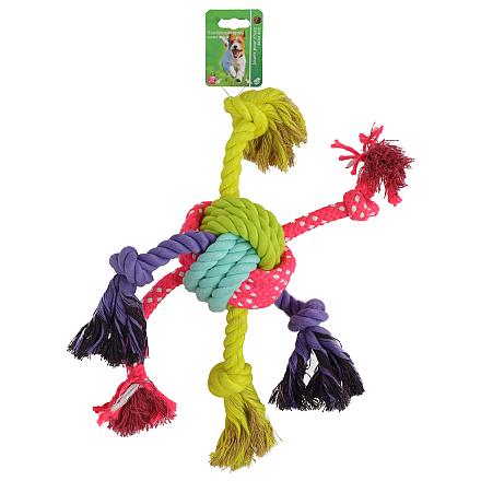 Hondenspeelgoed Knoopbal met Knoopslierten 43 cm