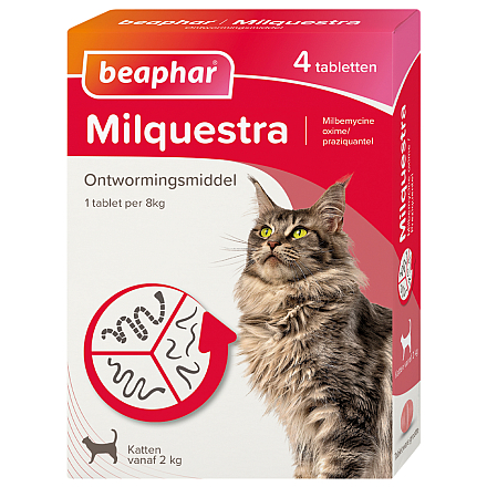 Beaphar Milquestra wormtabletten kat 4 tabl.