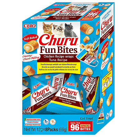 Inaba Churu Fun Bites Chicken Wraps Tuna<br> 8 x 12 gr