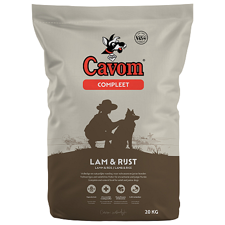 Cavom hondenvoer Compleet Lam & Rijst 20 kg
