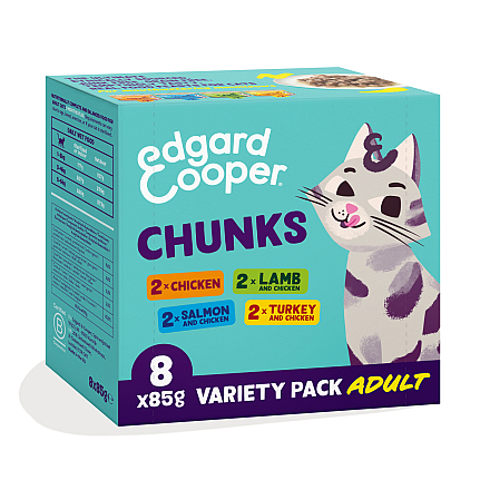 Edgard & Cooper kattenvoer Multipack Chunks 8 x 85 gr