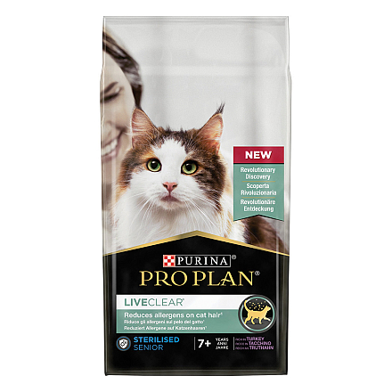 Pro Plan kattenvoer Liveclear sterilised Adult 7+ Kalkoen 1,4 kg