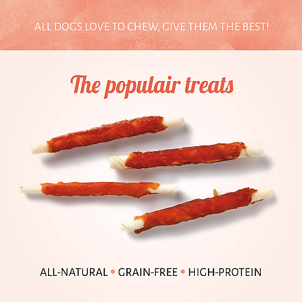 Antos Rawhide White Roll met Chicken <br>13 cm 6 st