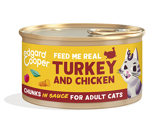 Edgard & Cooper kattenvoer Kalkoen & Kip Chunks 85 gr