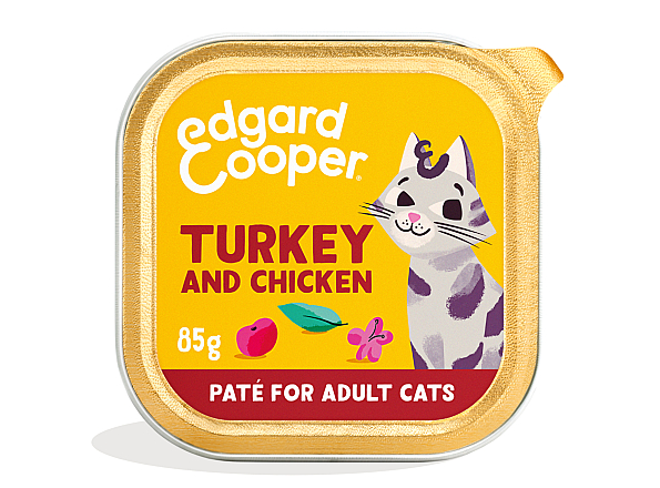 Edgard & Cooper kattenvoer Adult Kalkoen & Kip Paté 85 gr