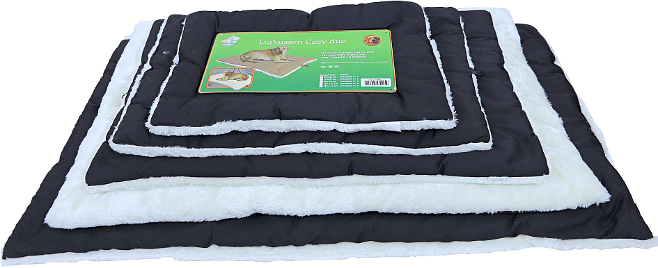 Ligkussen Cozy Duo antraciet/wit